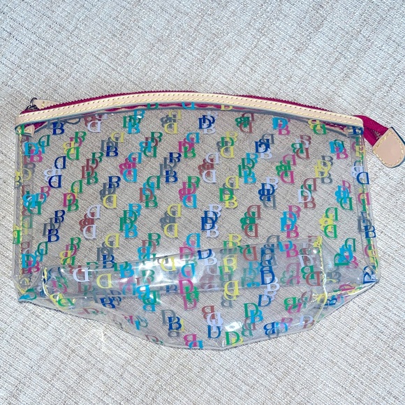 Dooney & Bourke Multicolor Monogram Clear Zippered Pouch - Picture 2 of 4